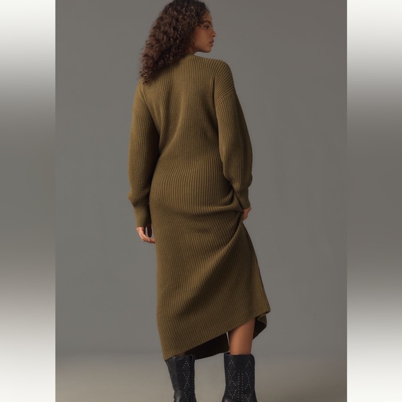 Anthropologie Khaki Knit Sweater dress - size M - Picture 5 of 12